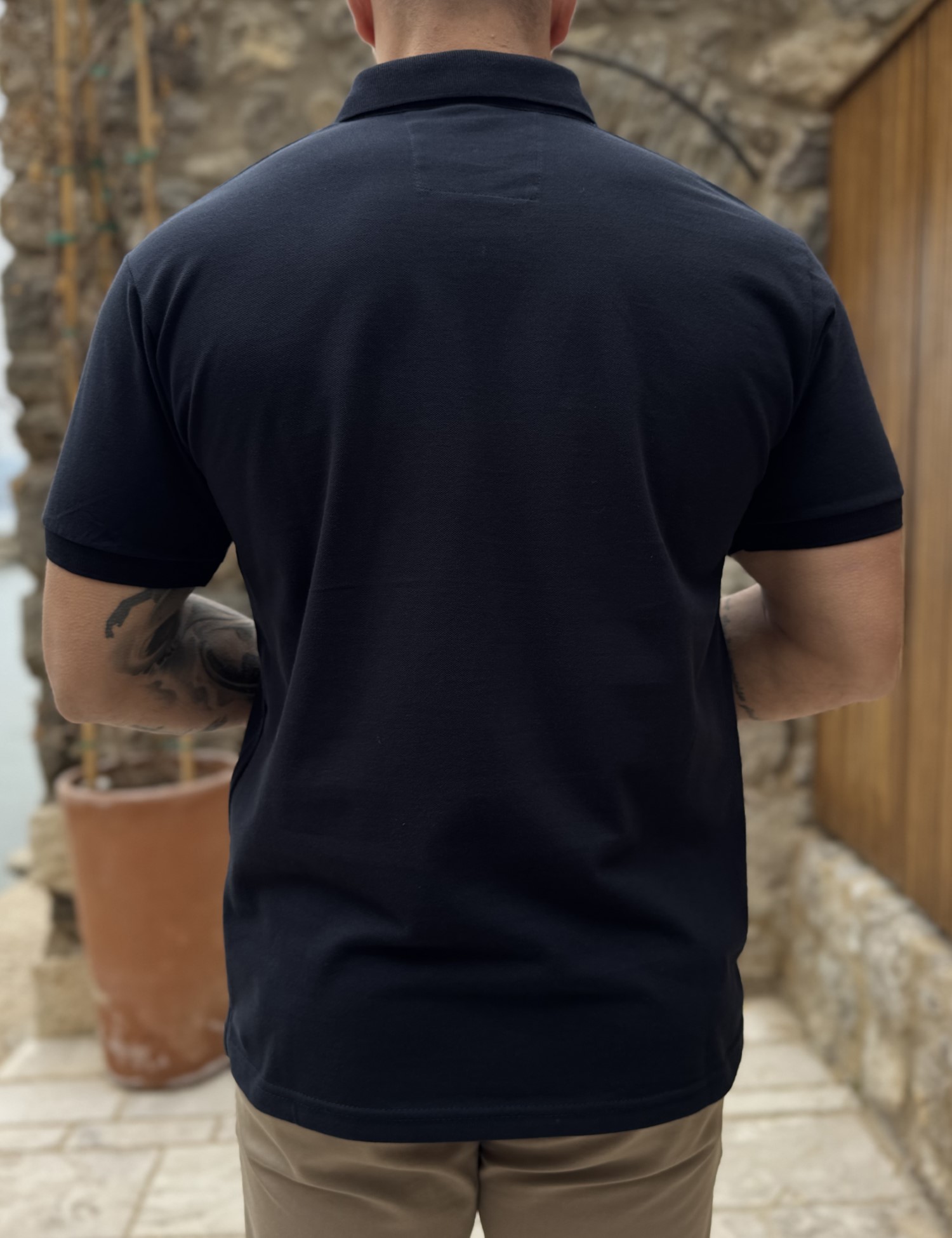 Everbest ανδρική μπλε navy πικέ Polo μπλούζα Plus Size 262833N